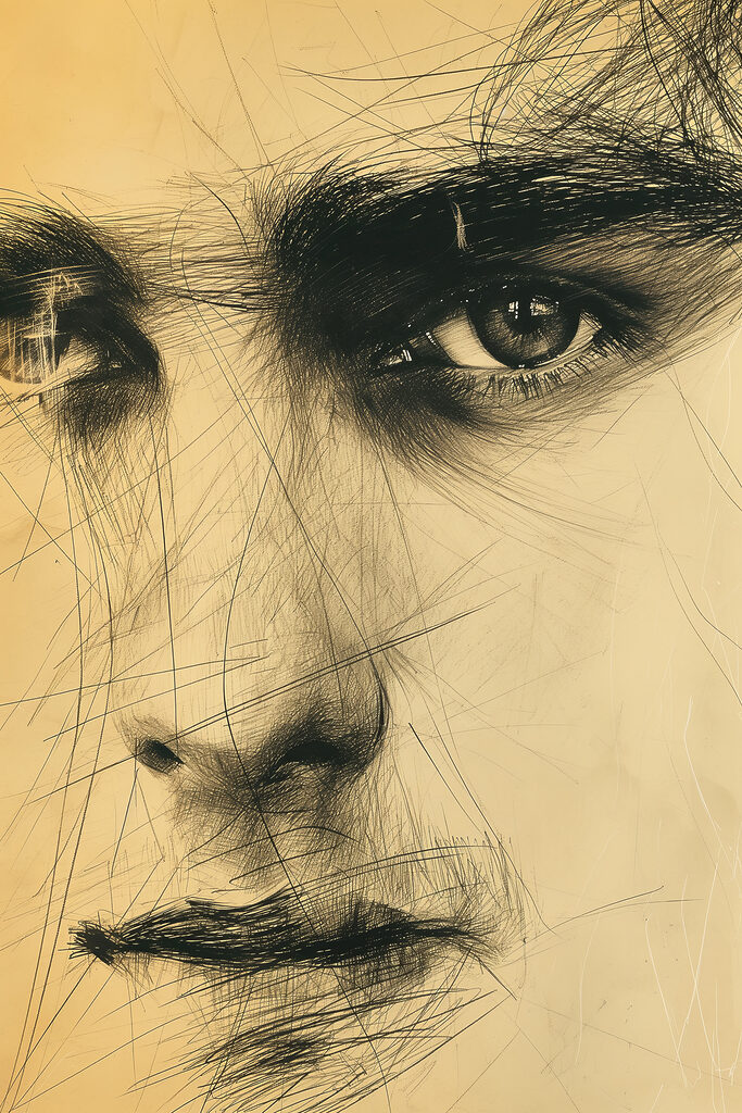 Intense gaze filled with emotion Intense gaze filled with emotion