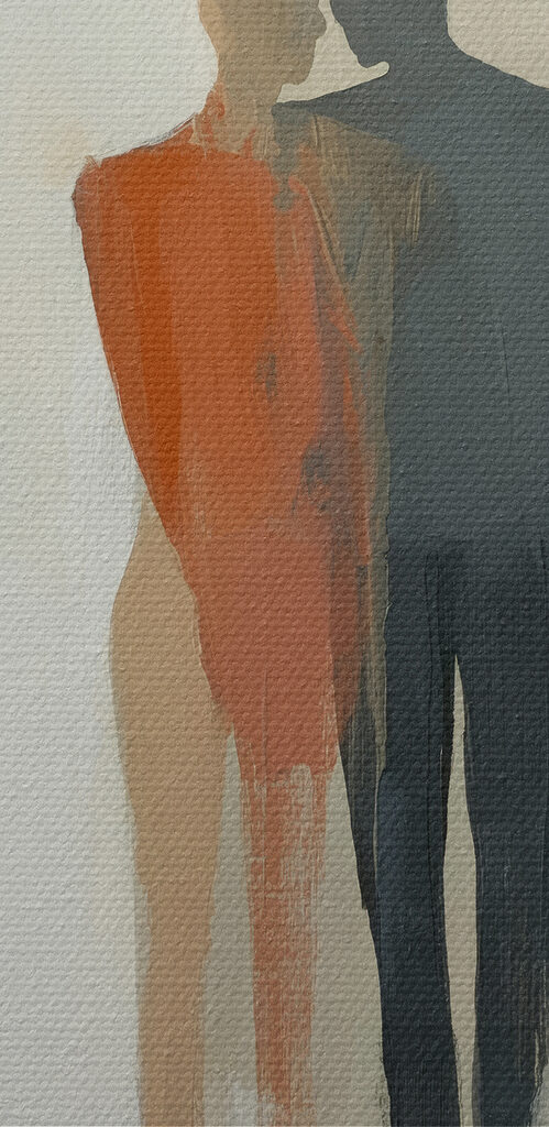 Painting of a couple of people Painting of a couple of people