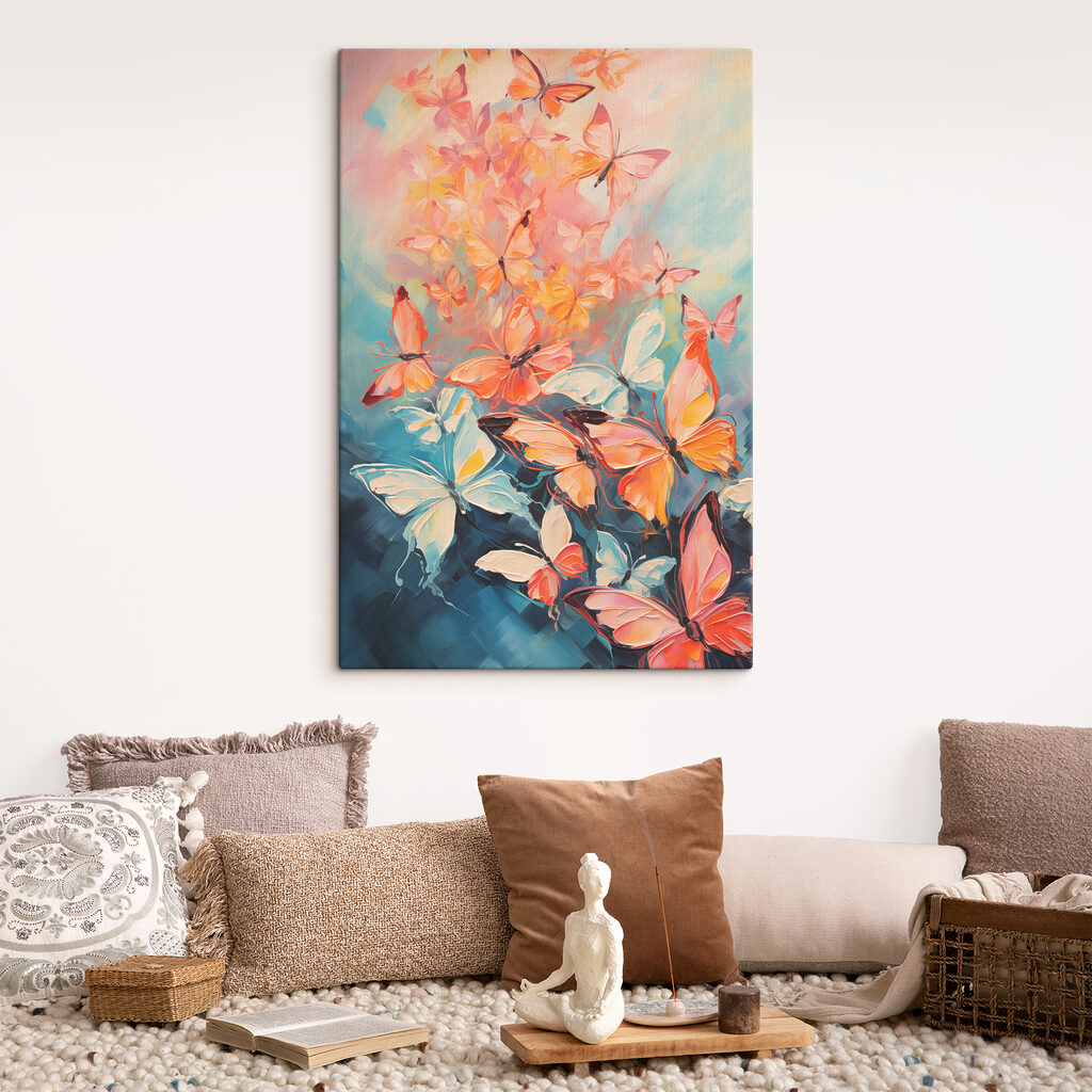 Group of butterflies on a blue background Group of butterflies on a blue background