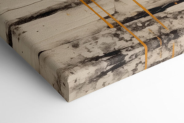 Black and orange paint on a yellow surface Black and orange paint on a yellow surface