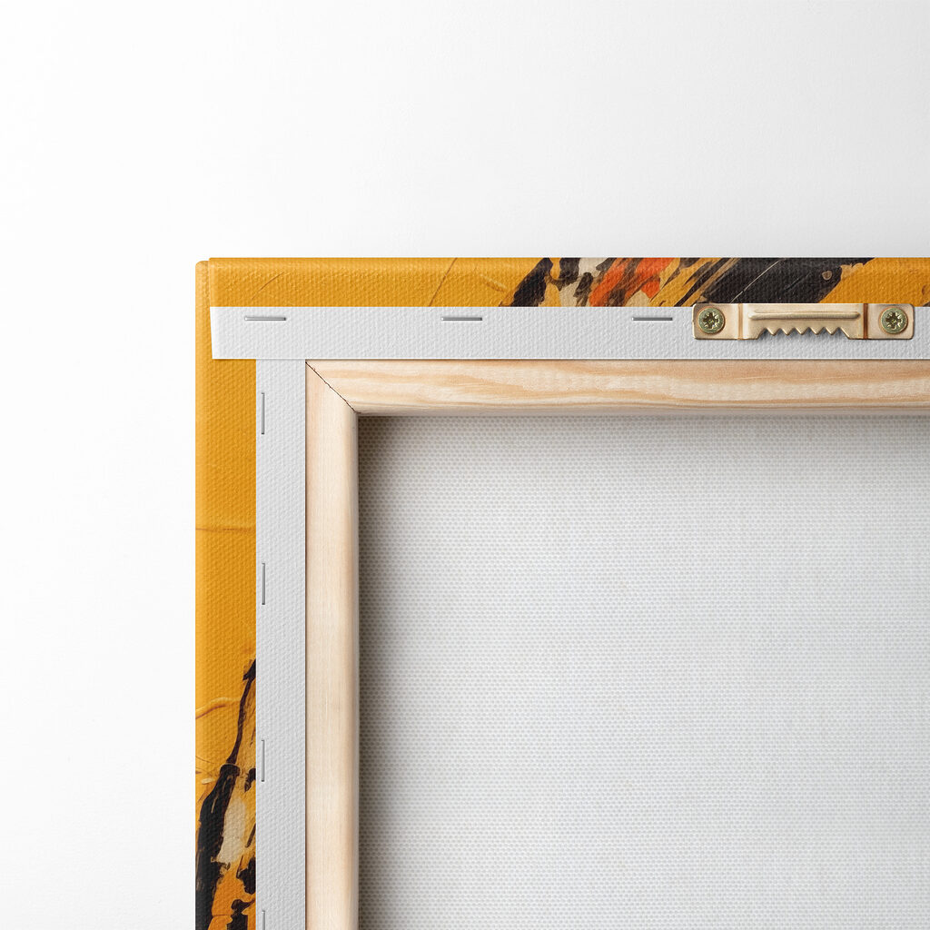 Black and orange paint on a yellow surface Black and orange paint on a yellow surface