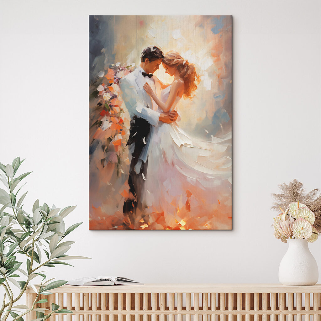 Painting of a man and woman dancing