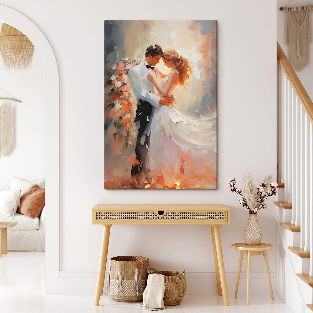 Painting of a man and woman dancing