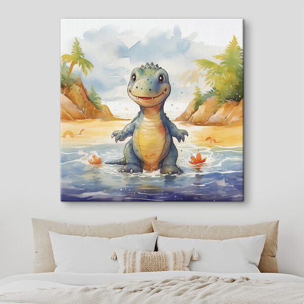 Rajzfilm egy vízben álló dinoszauruszról Rajzfilm egy vízben álló dinoszauruszról
