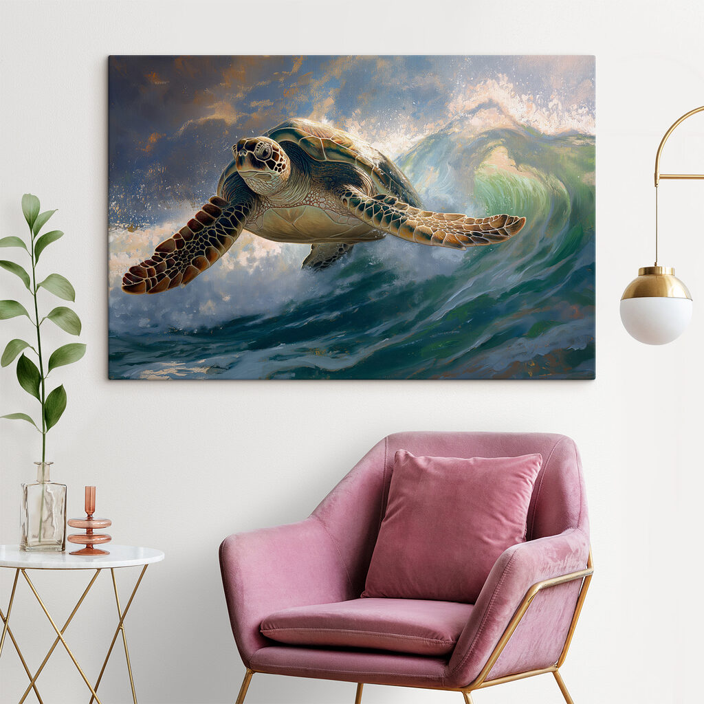 Sea turtle swimming in the ocean