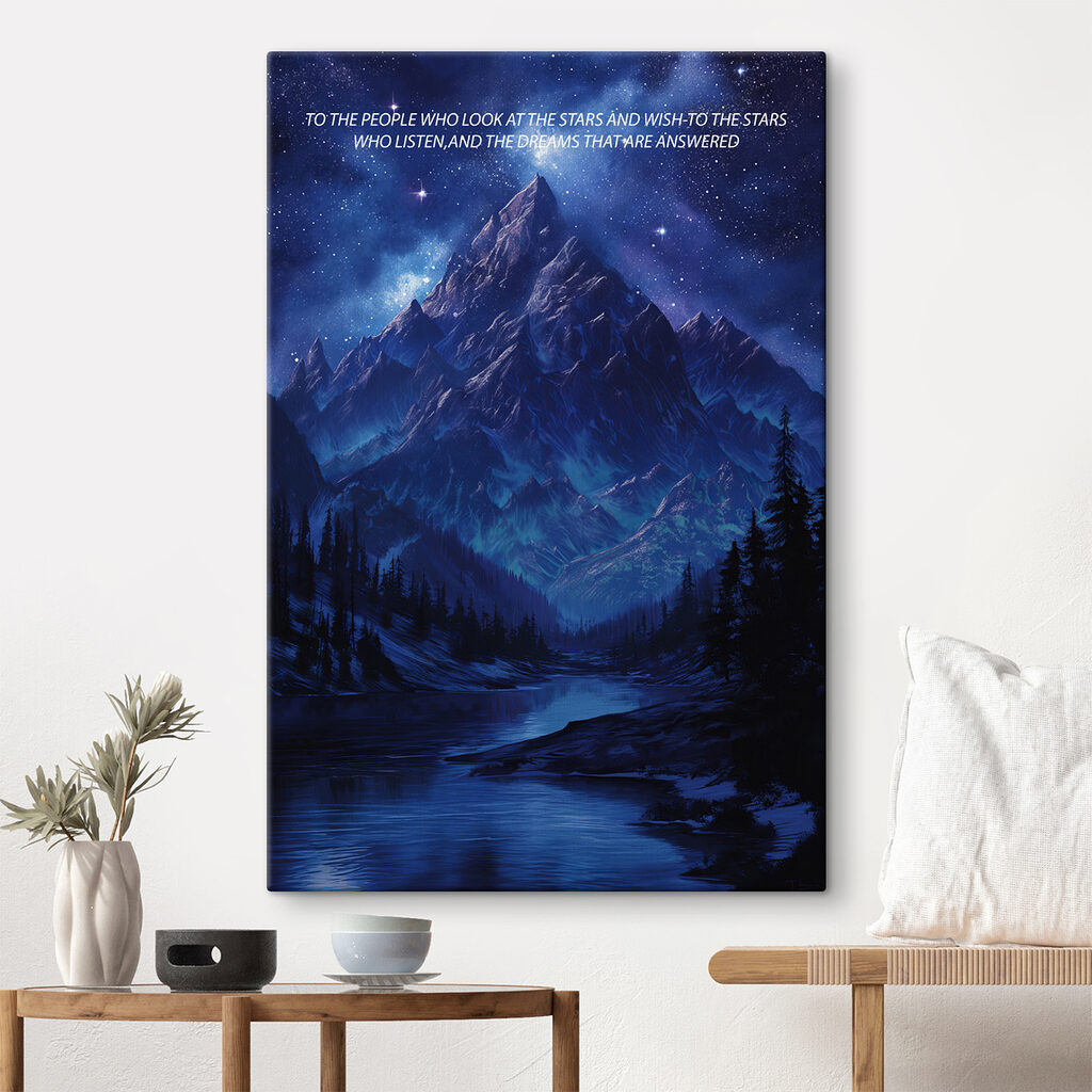 Mountain range with trees and a river