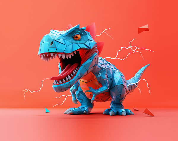 Kék dinoszaurusz, amelyből villámok jönnek ki Kék dinoszaurusz, amelyből villámok jönnek ki
