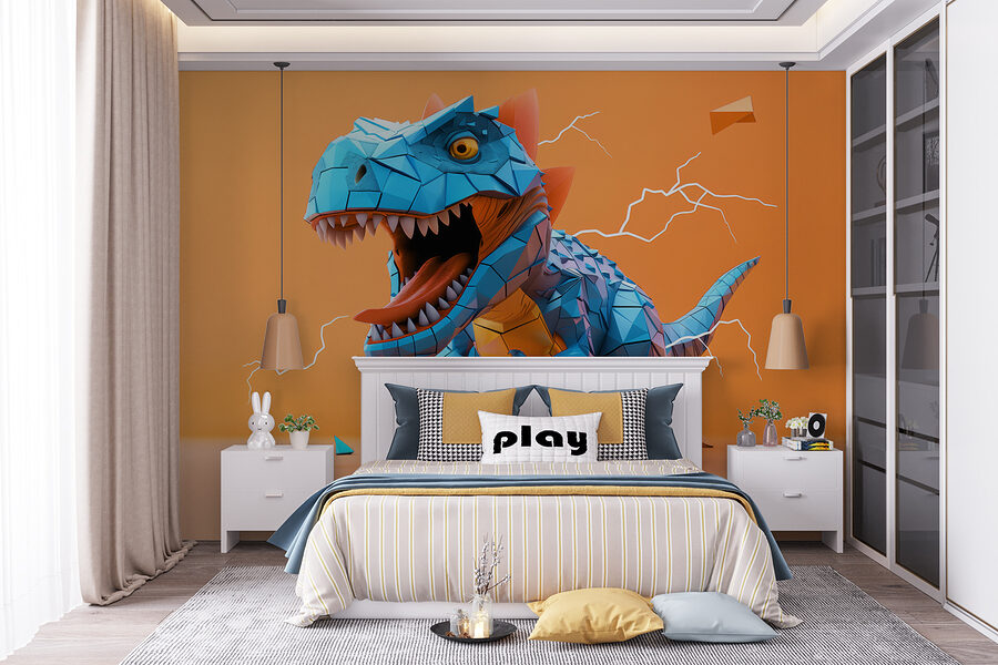 Kék dinoszaurusz, amelyből villámok jönnek ki