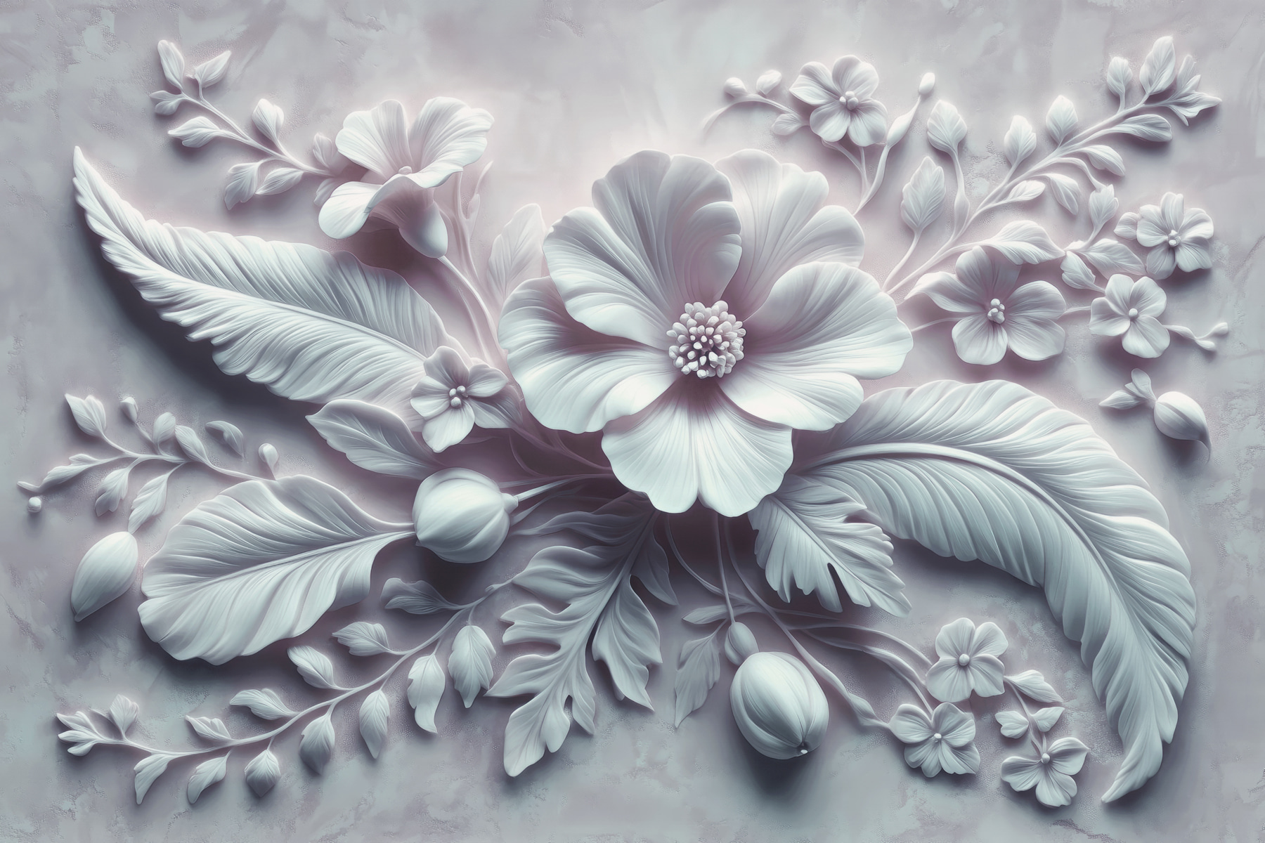 White flower and leaves