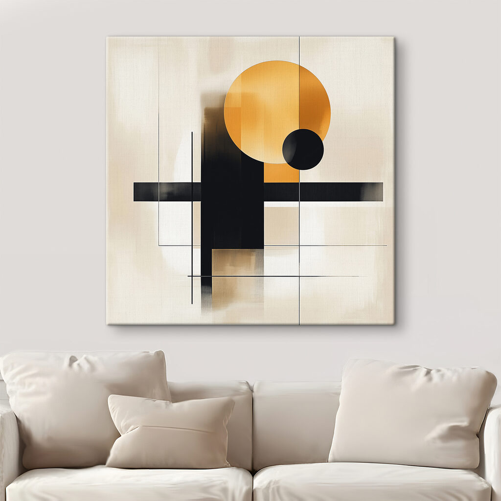 Black and orange geometric shapes