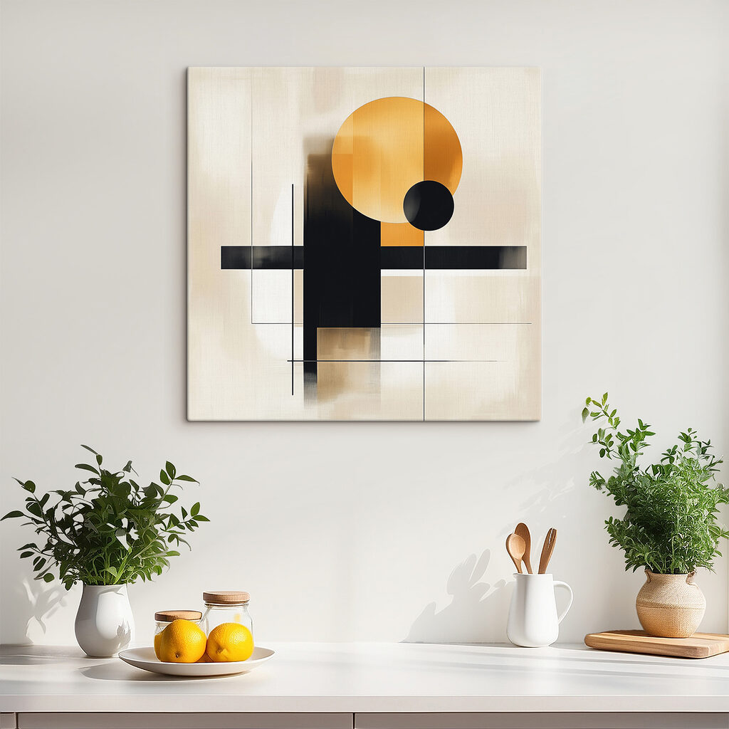 Black and orange geometric shapes