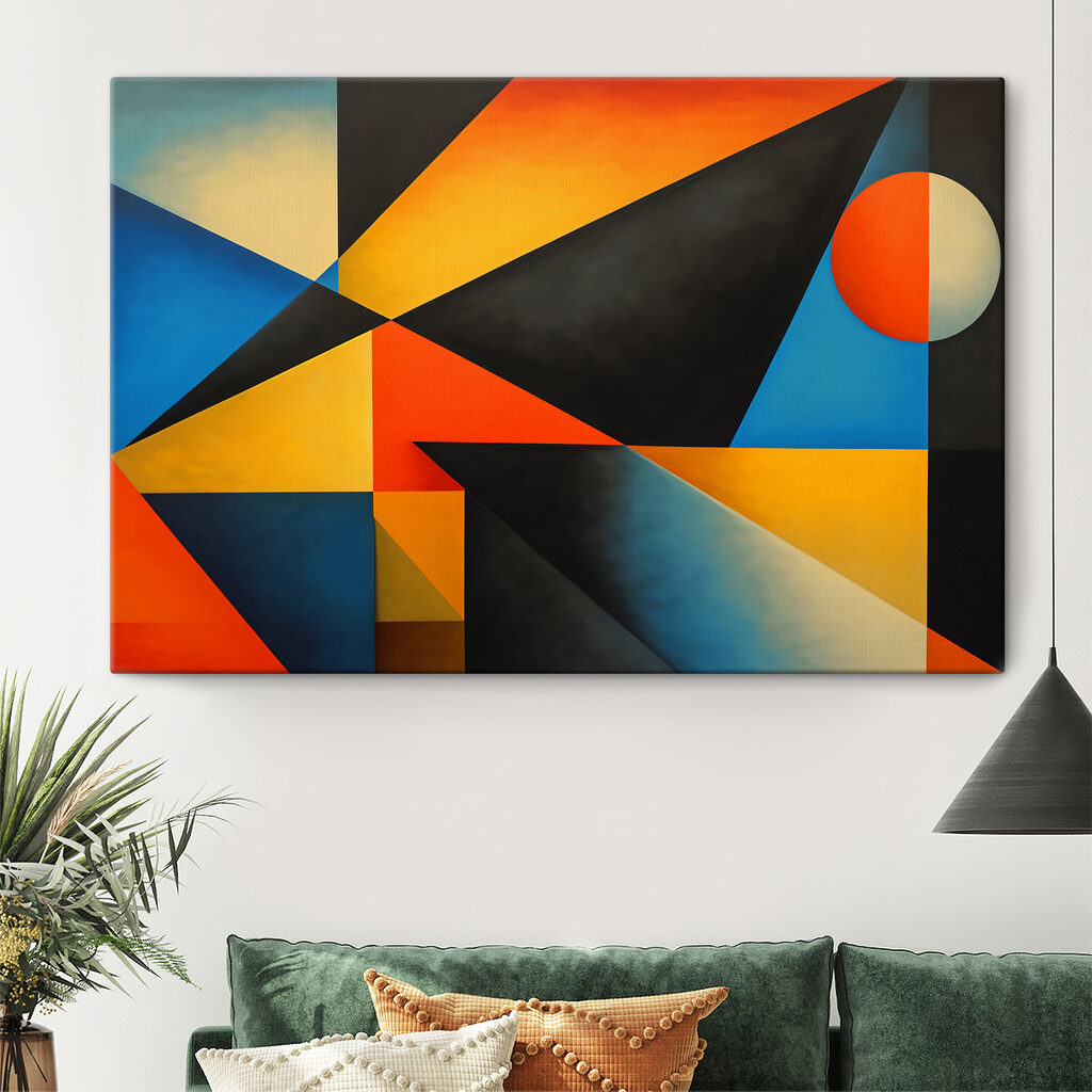 Colorful art piece with a circle