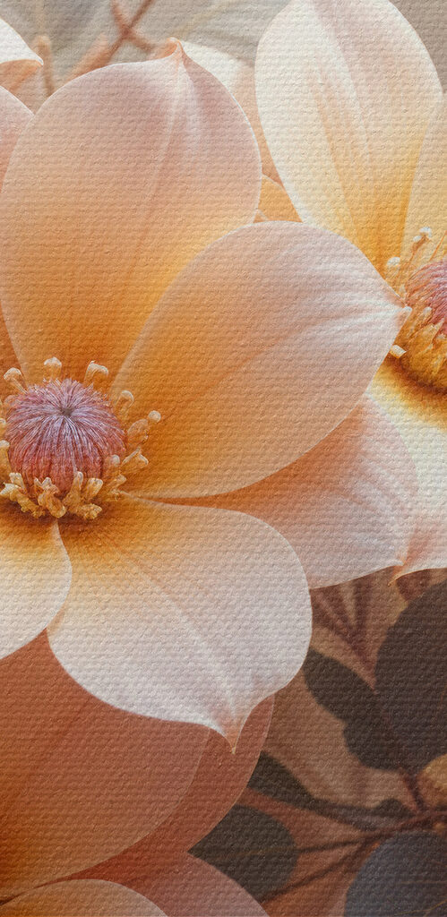Group of flowers with leaves