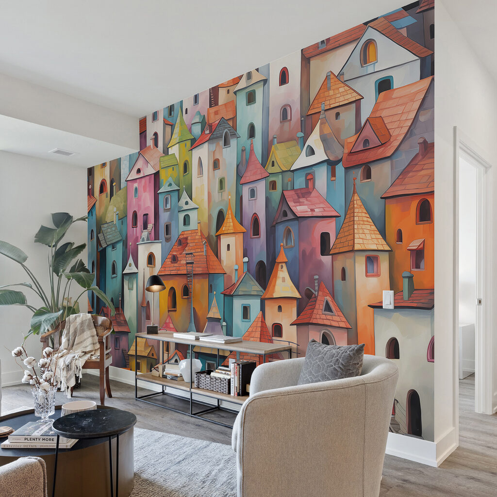 Group of colorful buildings Group of colorful buildings