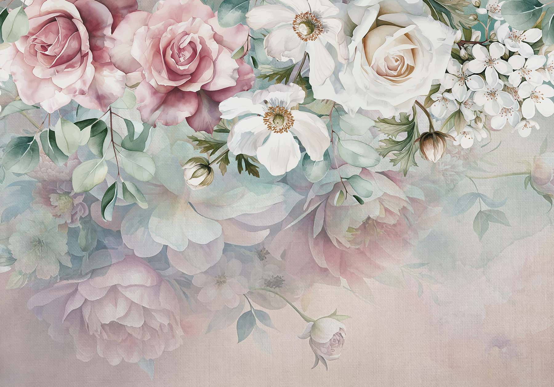 Painting of flowers on a surface Painting of flowers on a surface