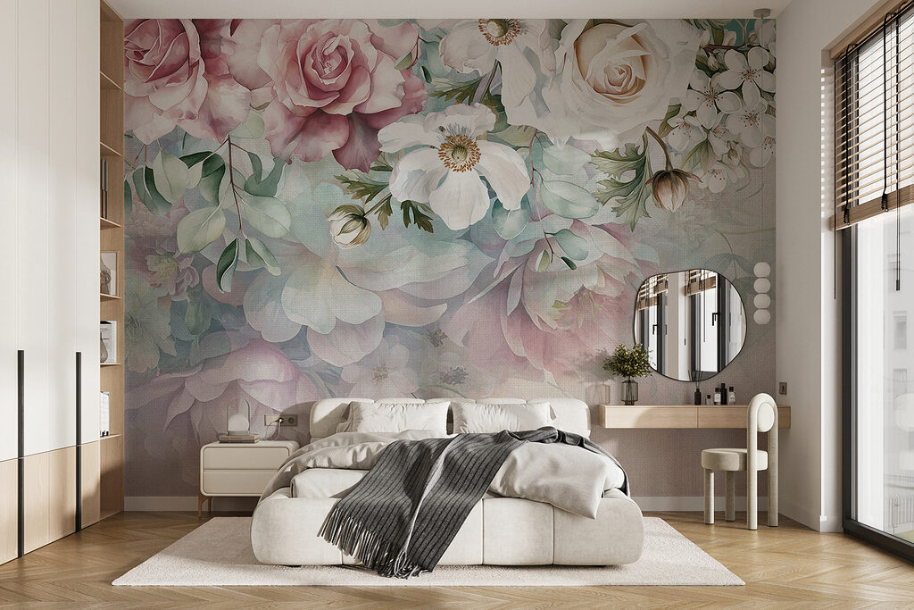 Painting of flowers on a surface Painting of flowers on a surface