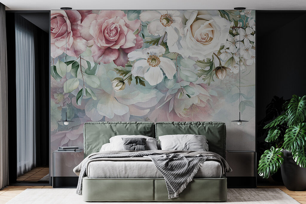 Painting of flowers on a surface Painting of flowers on a surface