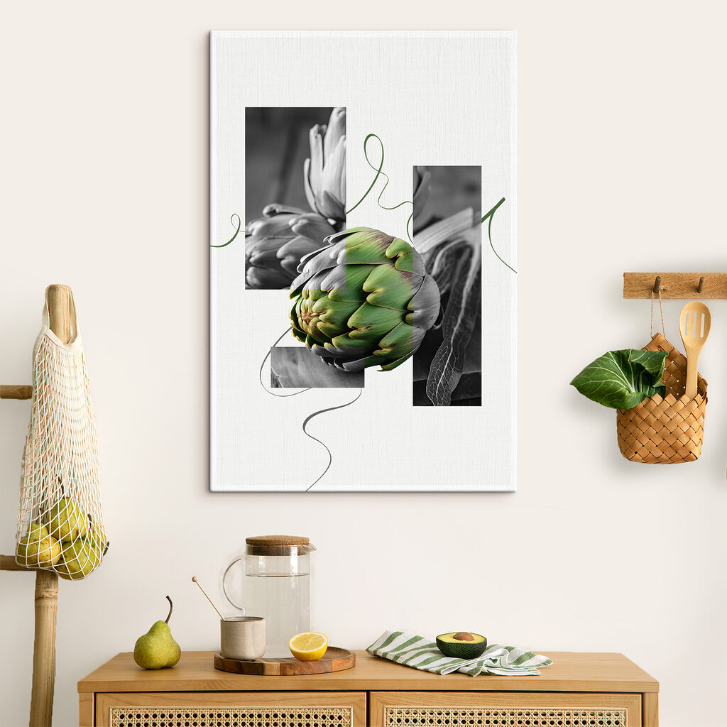 Artichokes on a table with a green background Artichokes on a table with a green background