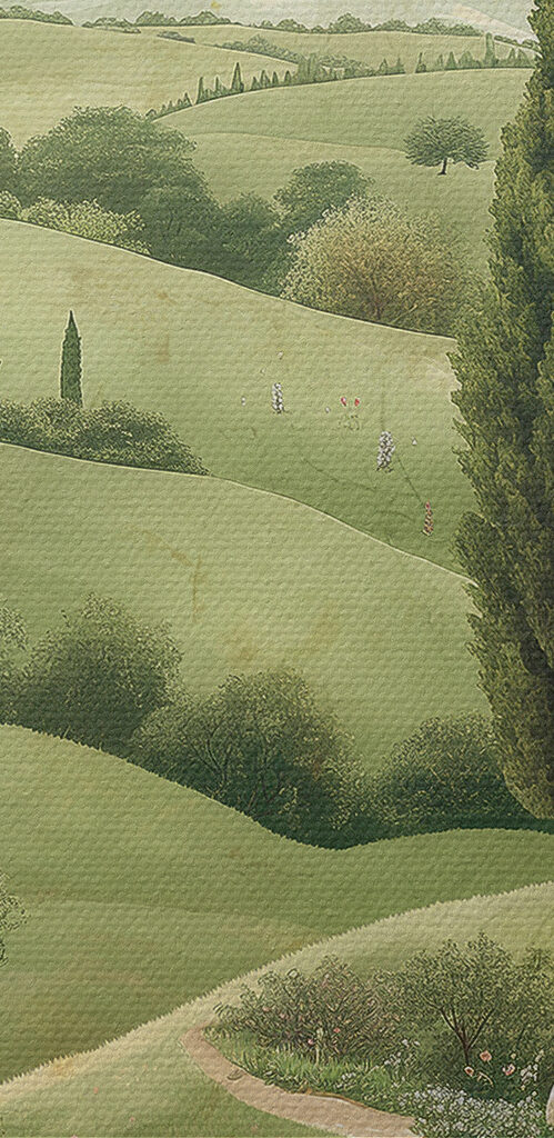 Landscape with trees and a road