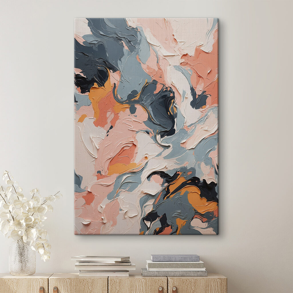 Colorful abstract swirls of paint