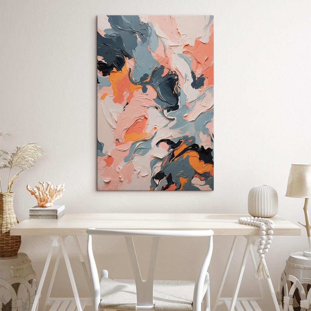 Colorful abstract swirls of paint