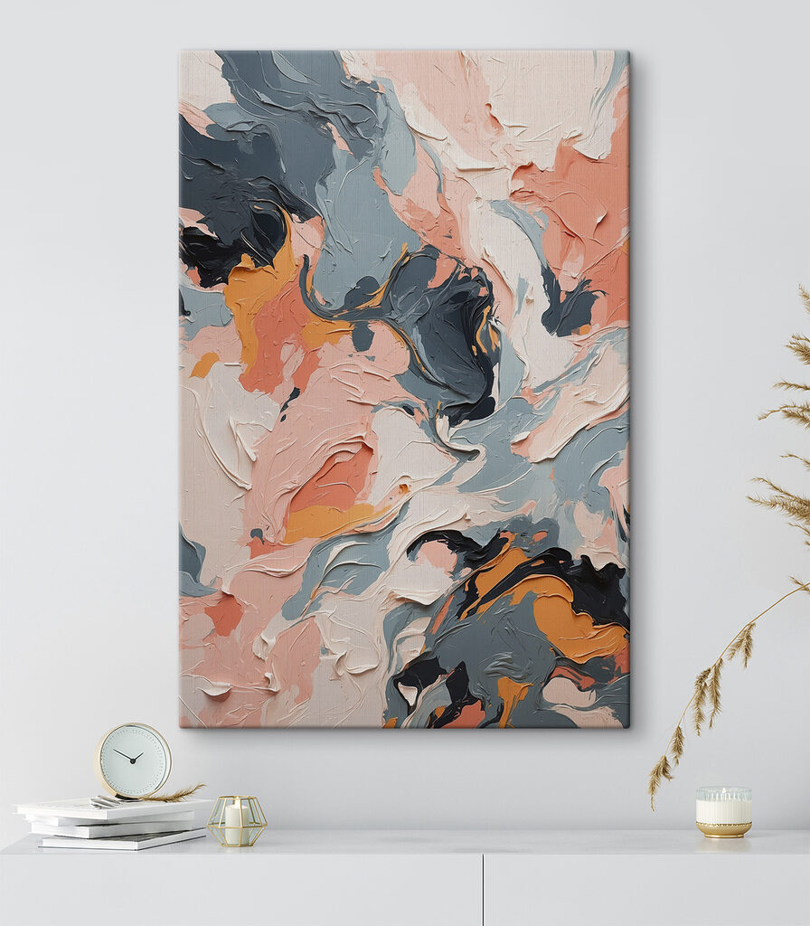Colorful abstract swirls of paint