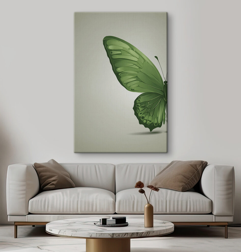 Green butterfly with wings Green butterfly with wings