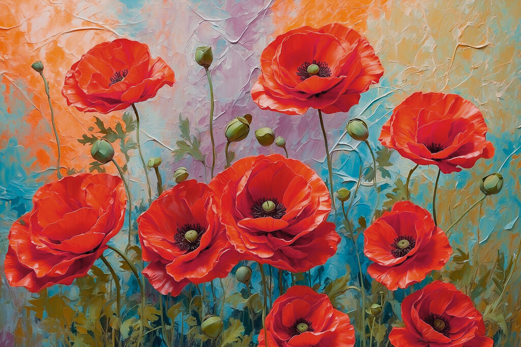 Painting of red flowers