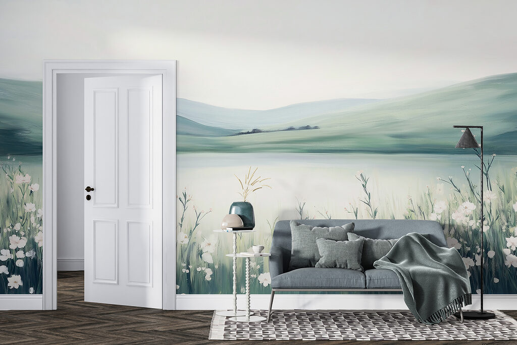 Painting of a field of flowers