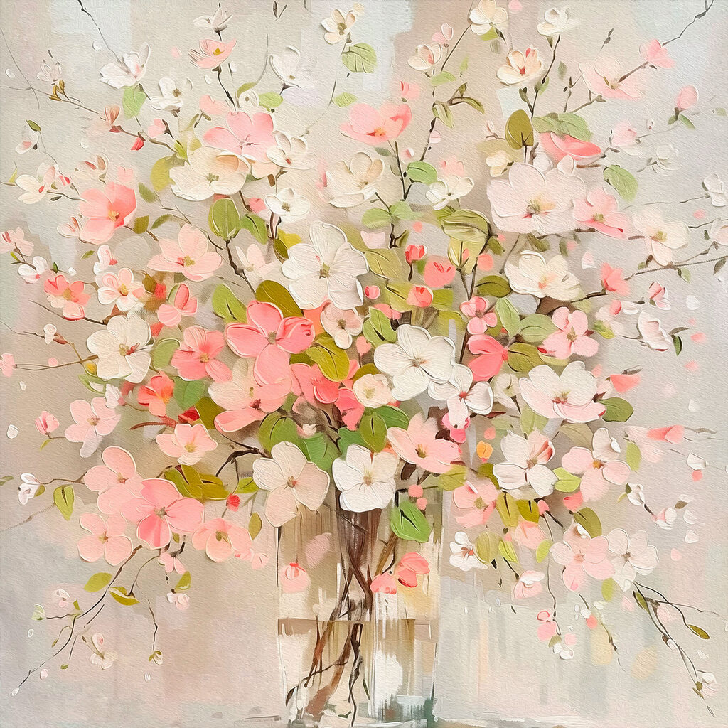 Painting of flowers in a vase Painting of flowers in a vase