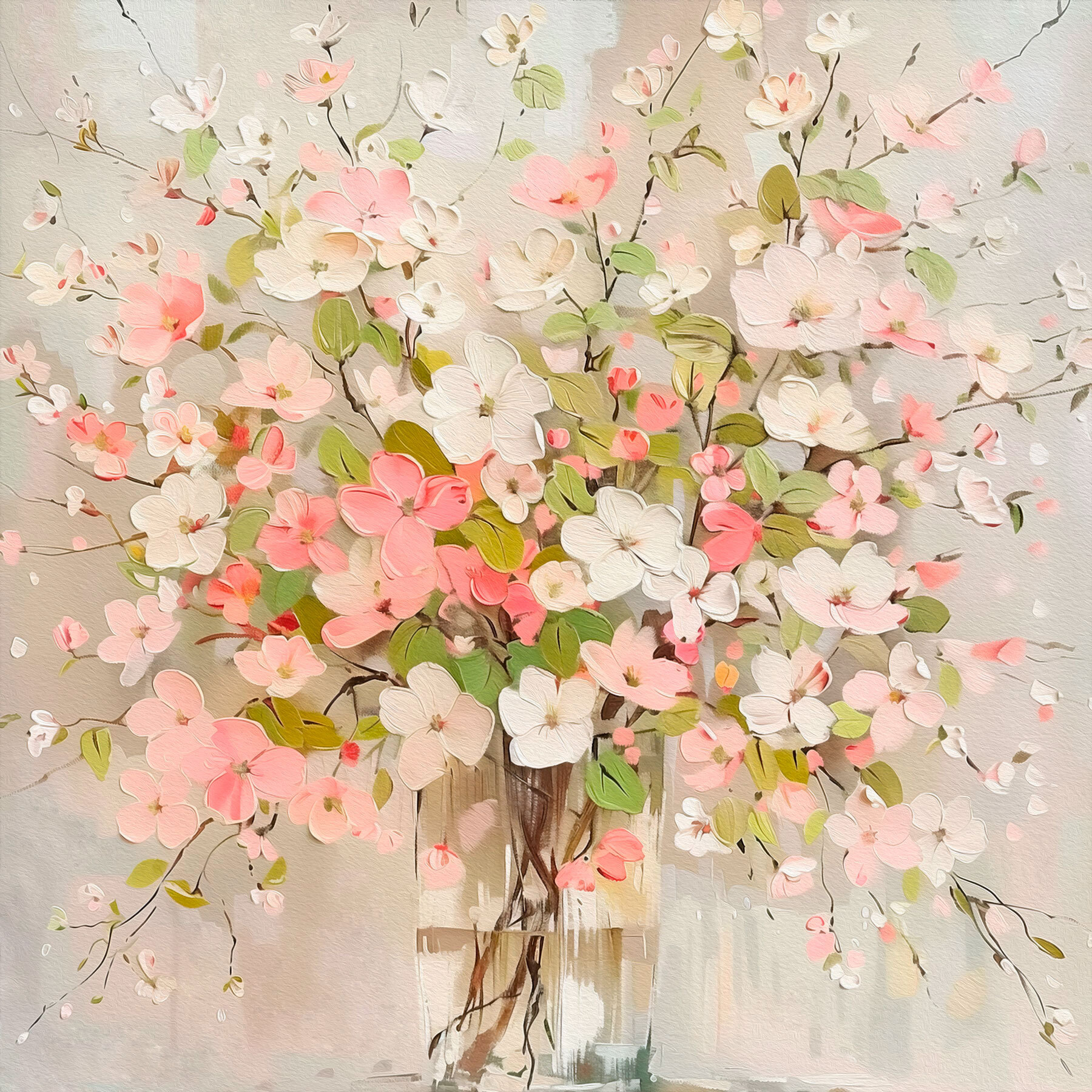 Painting of flowers in a vase