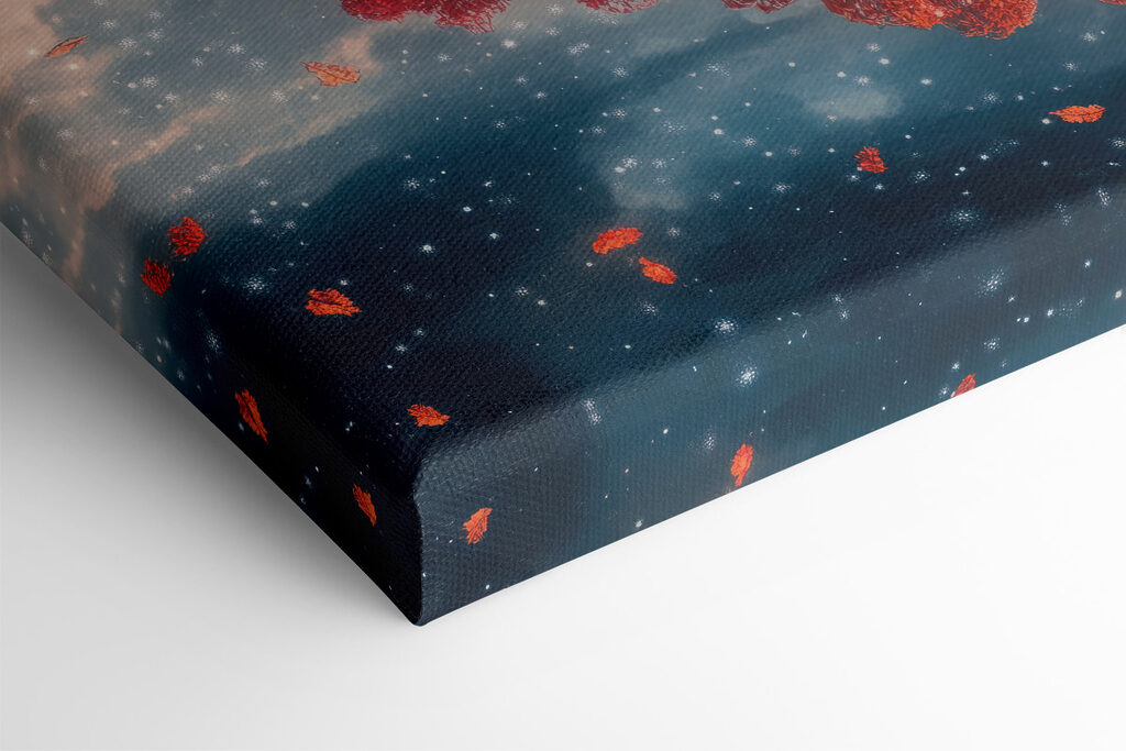 Tree with orange leaves on it