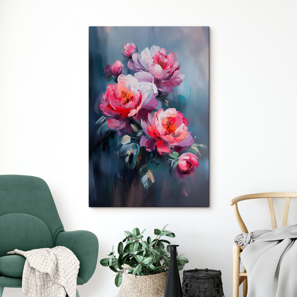 Painting of pink flowers