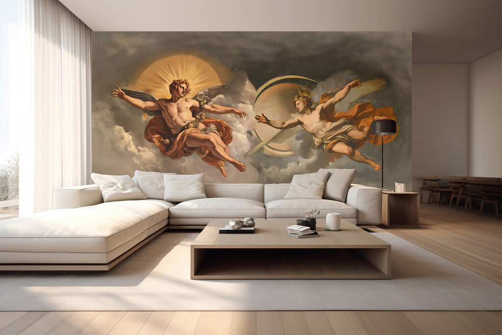 Painting of angels in the sky Painting of angels in the sky