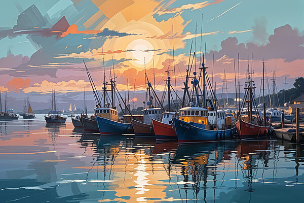 Group of boats on water