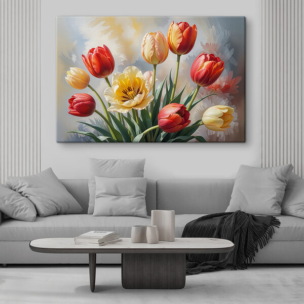 Tulipánok csoportja vázában Tulipánok csoportja vázában
