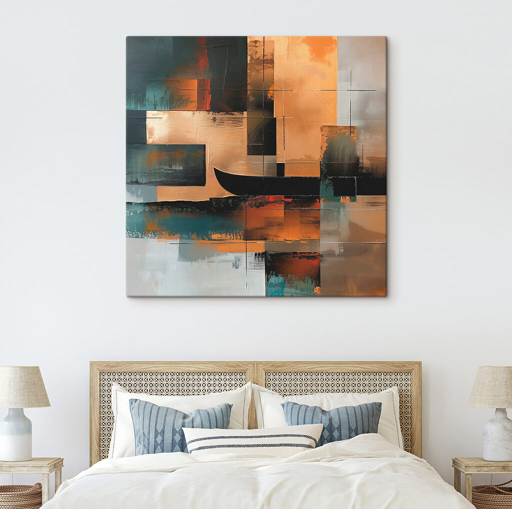 Painting of a boat in different colors