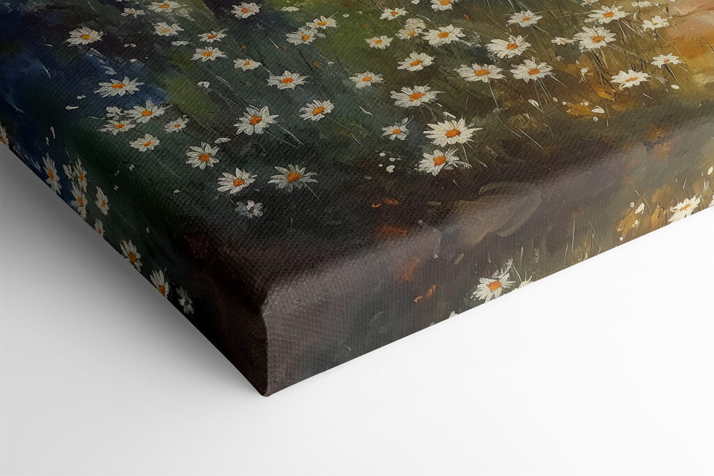 Painting of a forest with flowers and trees Painting of a forest with flowers and trees