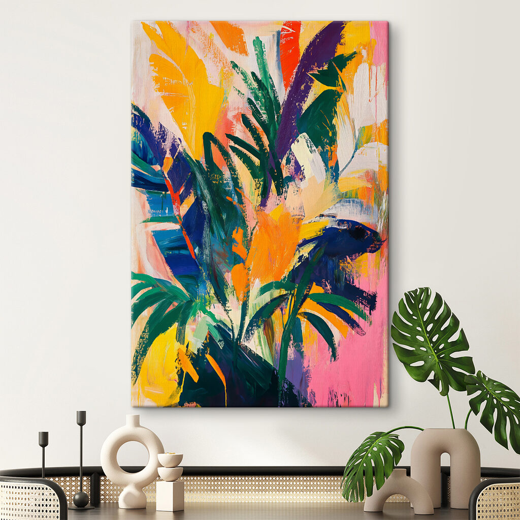 Painting of colorful leaves