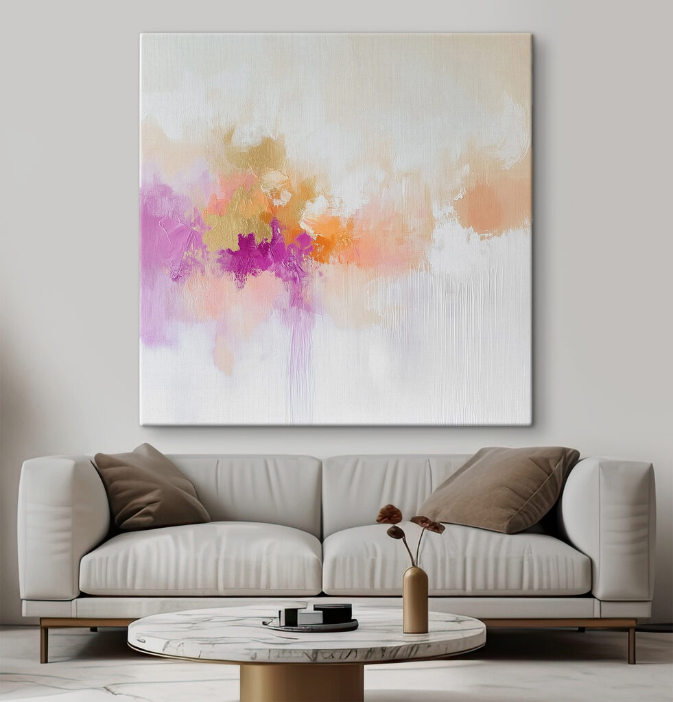 Painting of a colorful explosion