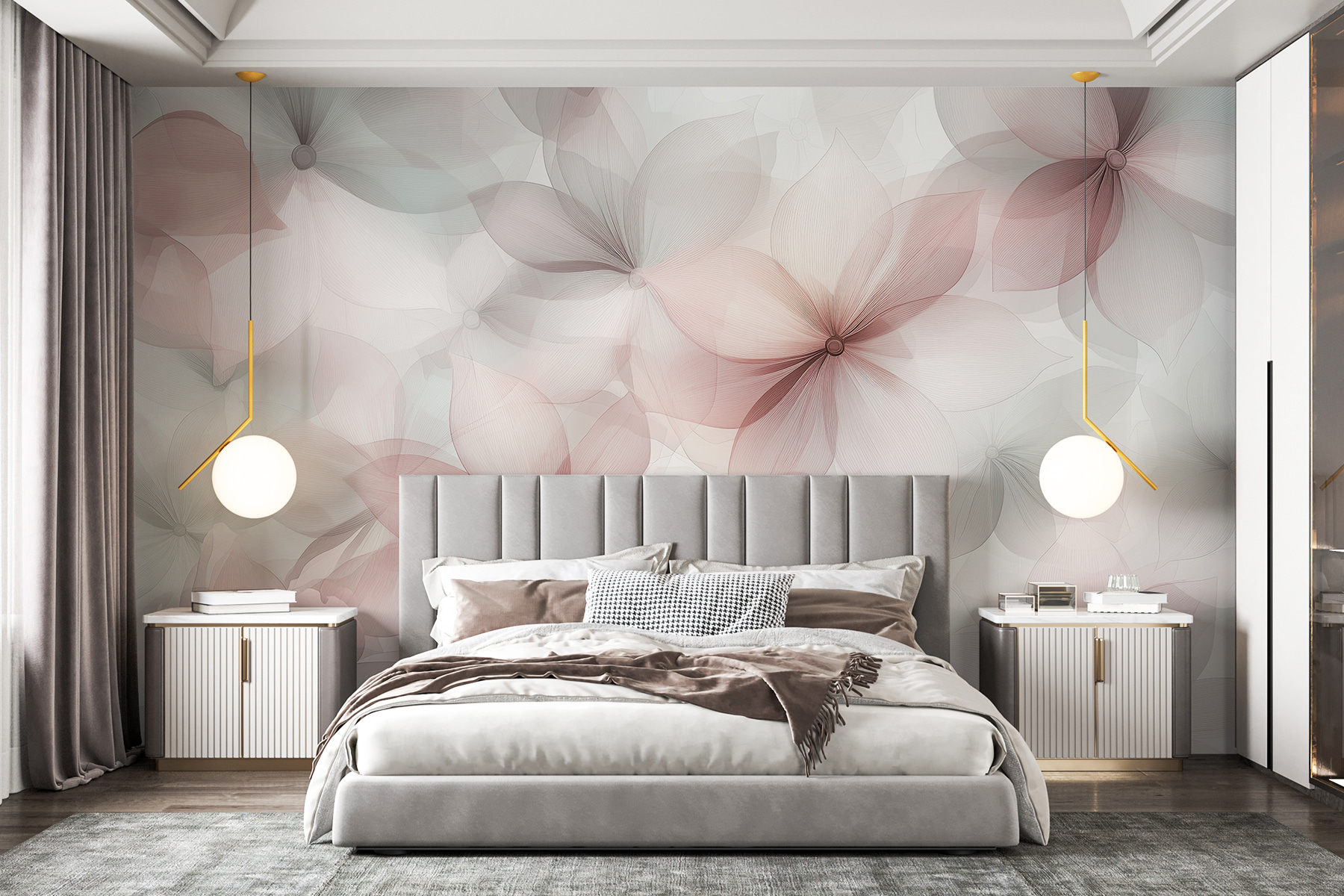 Group of flowers on a white background Group of flowers on a white background