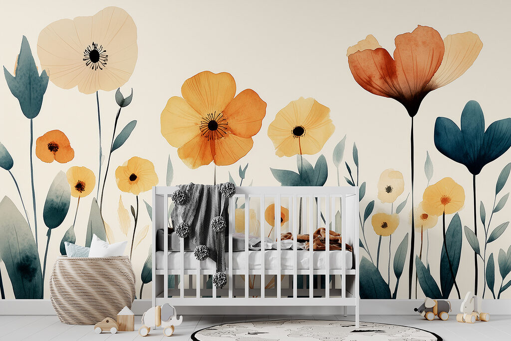 Group of flowers with leaves Group of flowers with leaves