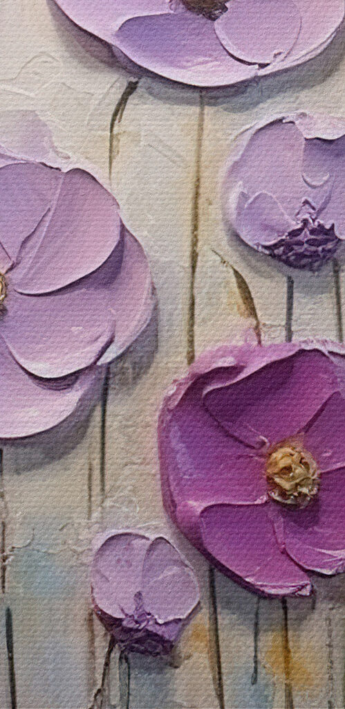 Painting of purple flowers