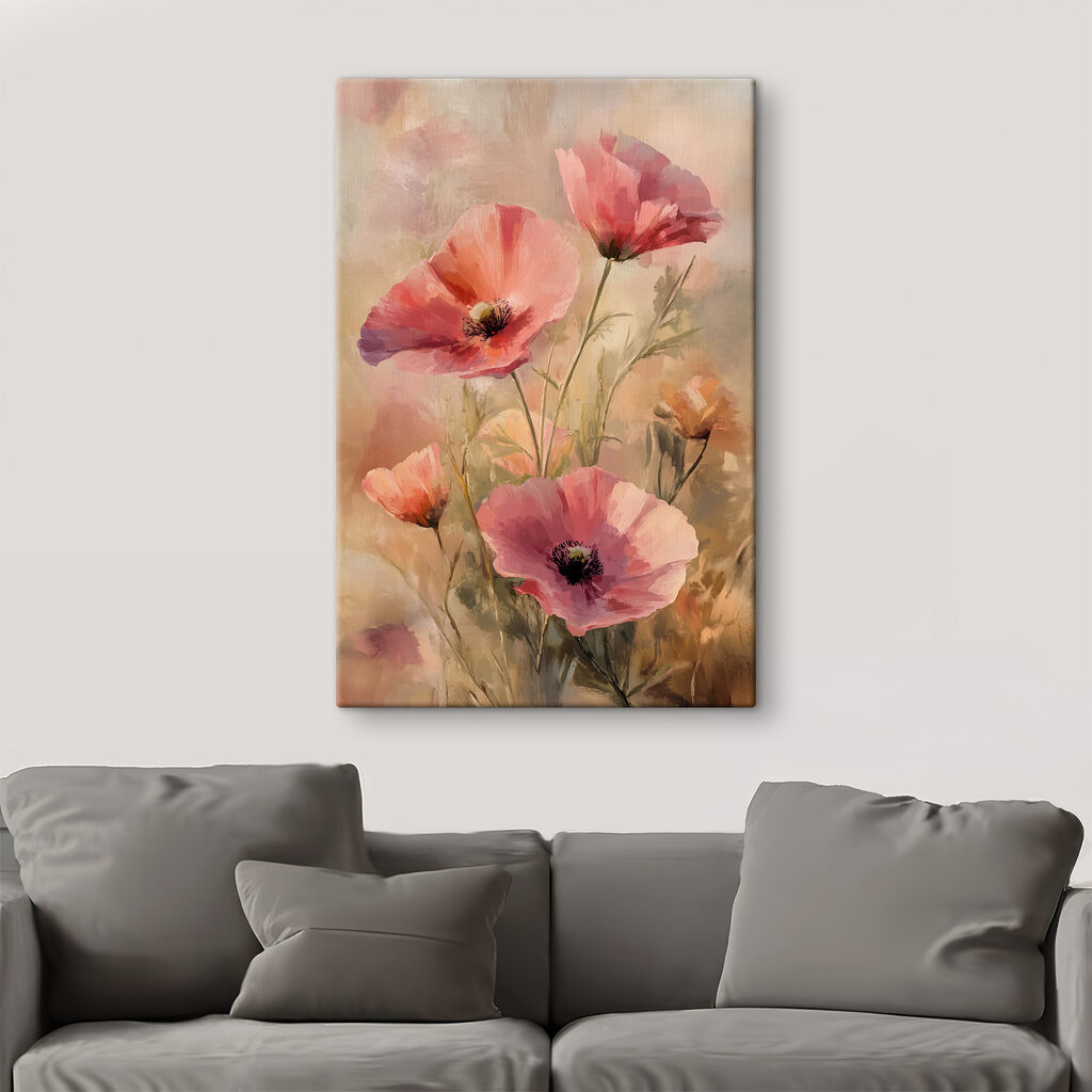Painting of pink flowers Painting of pink flowers