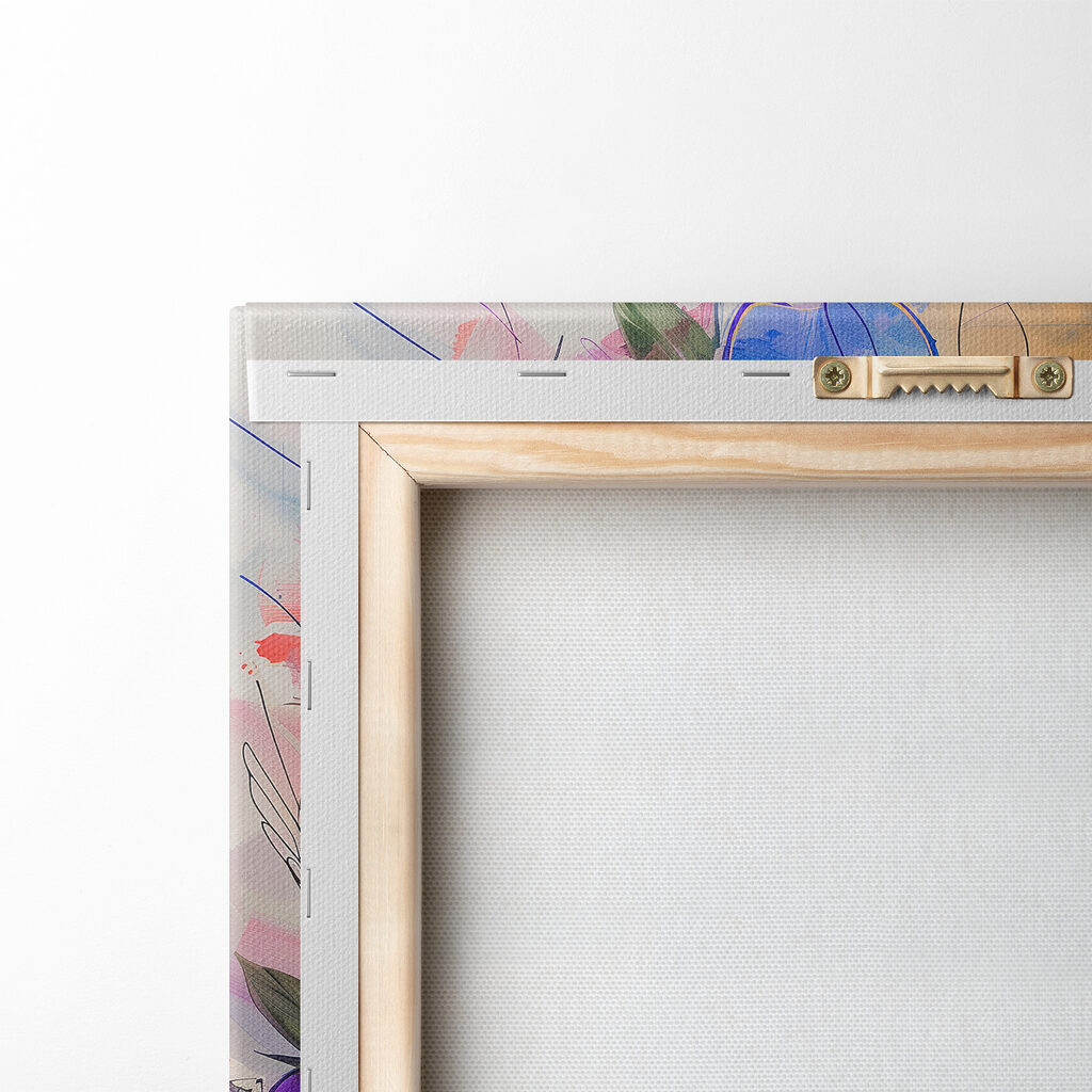 Painting of flowers on a white surface