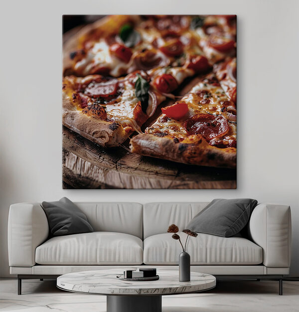 Pizza with tomatoes and cheese