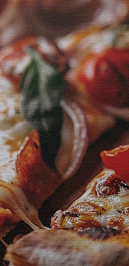 Pizza with tomatoes and cheese