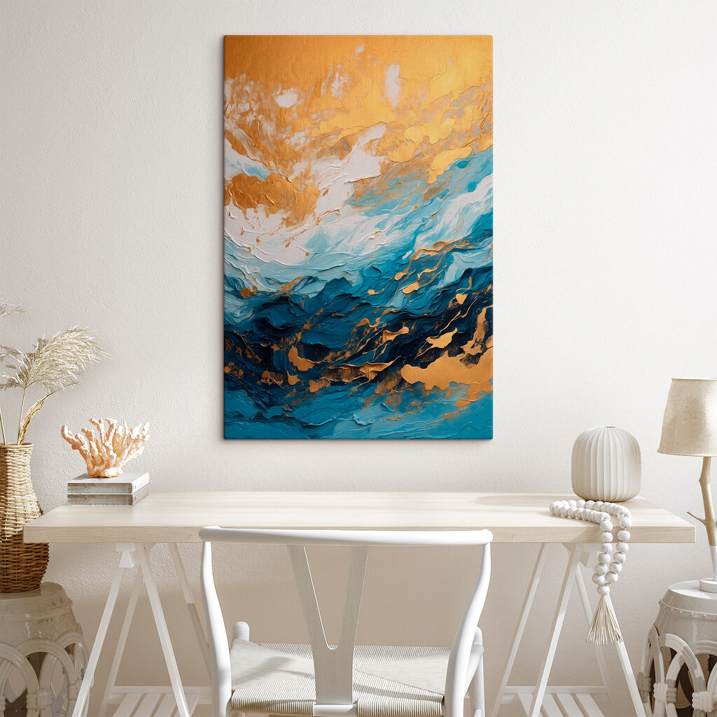 Azure currents meet amber shores Azure currents meet amber shores
