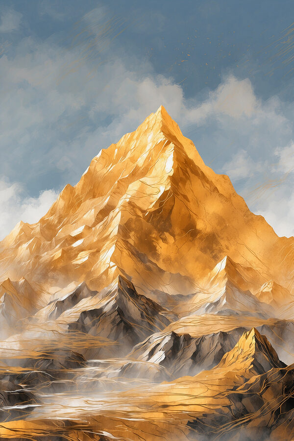 Mountain with clouds in the sky