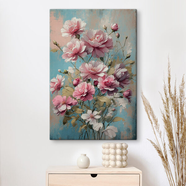 Painting of pink flowers Painting of pink flowers